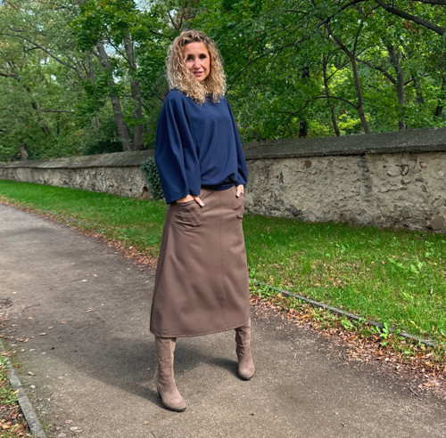 Zvonová sukně hnědá — foto 3