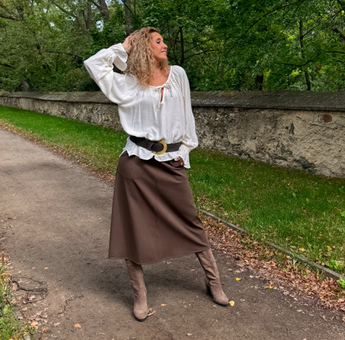 Zvonová sukně hnědá — foto 4