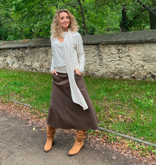 Zvonová sukně hnědá — foto 6