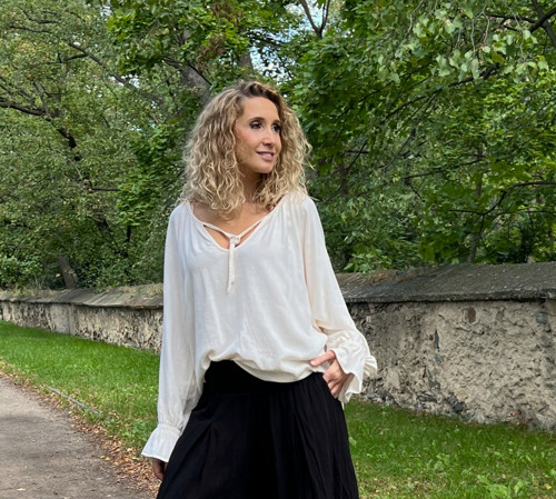 Tunika se lnem smetanová — foto 6