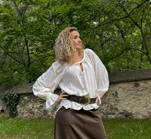 Tunika se lnem smetanová — foto 2