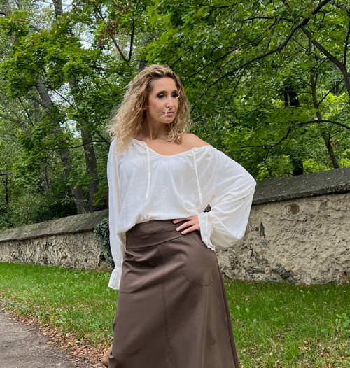 Tunika se lnem smetanová — foto 3