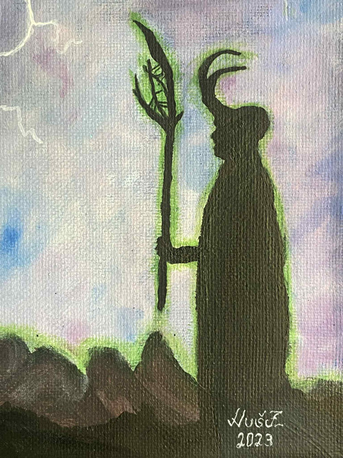 Thor vs Loki 30 x 40 cm olejomalba — foto 3