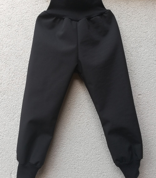 Softshell. kalhoty S BERÁNKEM - ČERNÉ HLADKÉ — foto 2