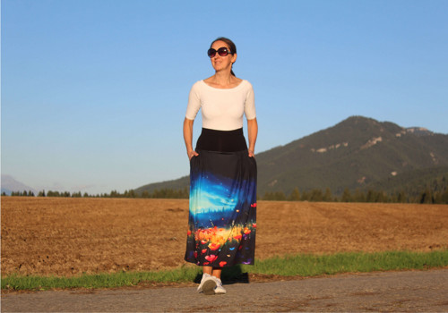 Úpletová sukňa nočná lúka — foto 2