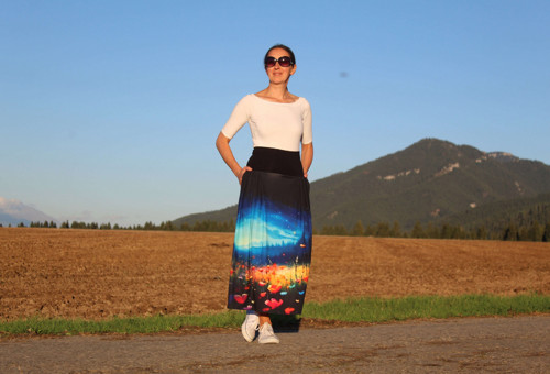 Úpletová sukňa nočná lúka — foto 3
