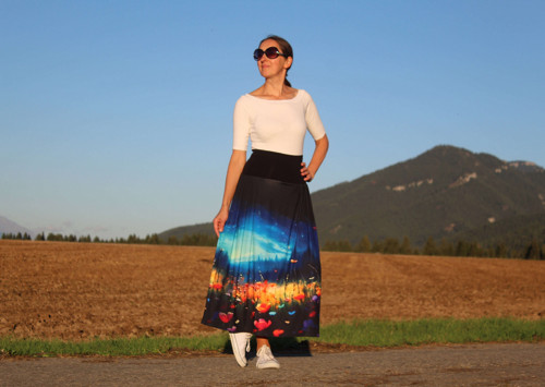 Úpletová sukňa nočná lúka — foto 4