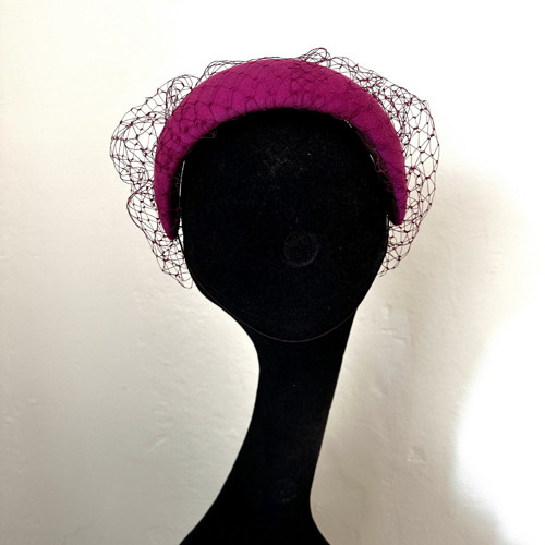 Fascinátor Headband Závoj Magenta — foto 5