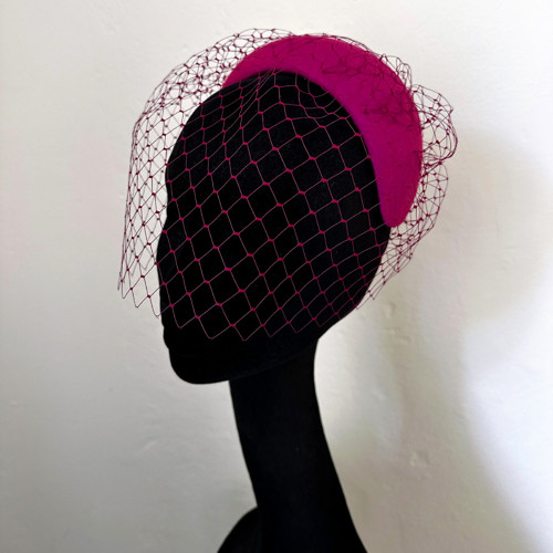 Fascinátor Headband Závoj Magenta — foto 3