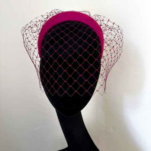 Fascinátor Headband Závoj Magenta — foto 2