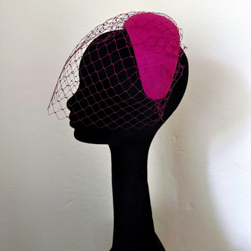 Fascinátor Headband Závoj Magenta — foto 4