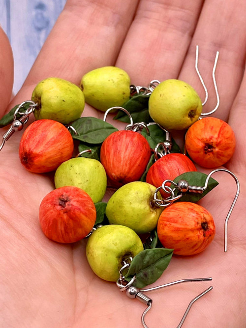 Náušnice mini jablka — foto 4