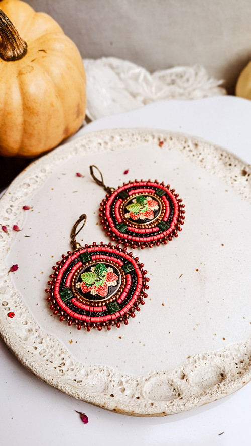 Madaba earrings n.47 - vyšívané náušnice — foto 3