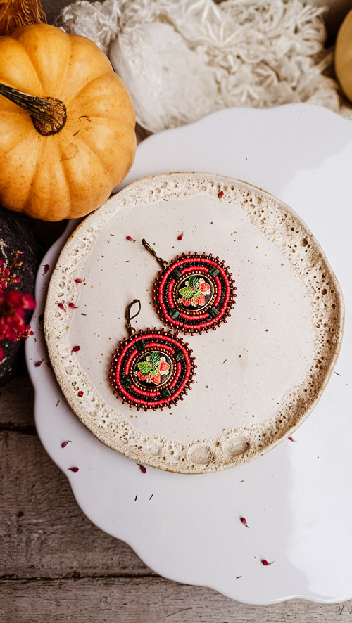 Madaba earrings n.47 - vyšívané náušnice — foto 4