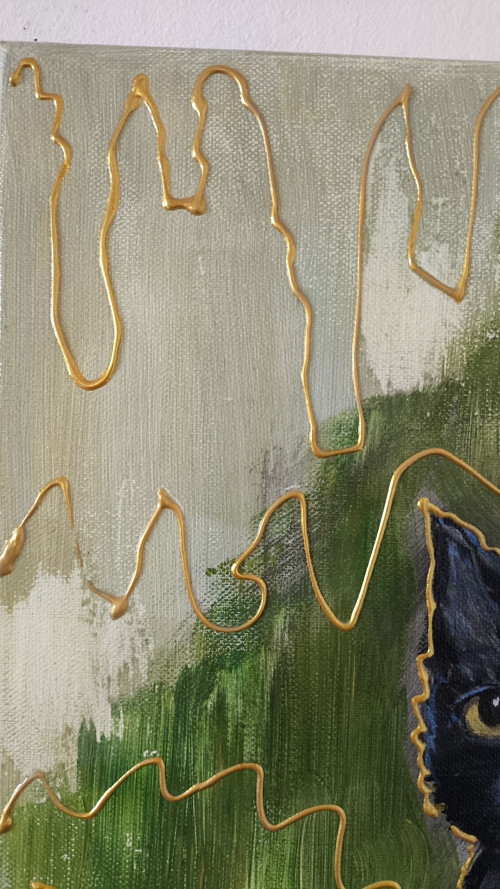 Černá kočka 40×40 cm — foto 5