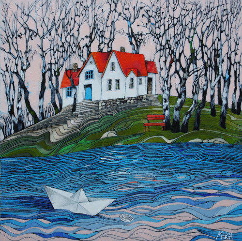 Ve vlnách ... 40x40cm — foto 2