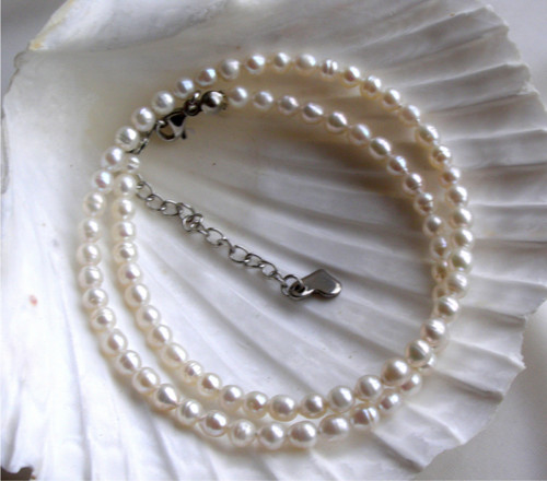KULATÉ ŘÍČNÍ PERLIČKY 4mm*náhrdelník*choker — foto 3