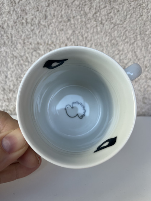 Dětský, porcelánový hrnek dvouuchý-Sovičky — foto 3