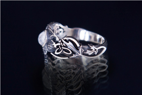 Sterling silver thistle ring — foto 3