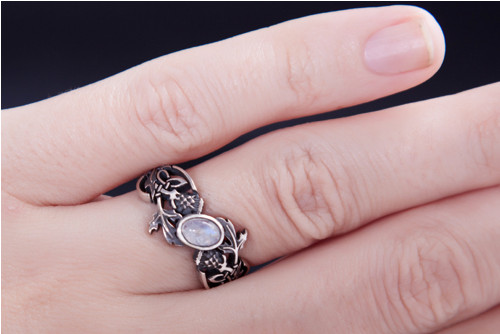 Sterling silver thistle ring — foto 4