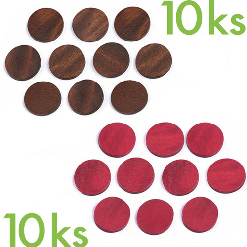 Dřevěné placičky 2cm / 10ks / Hnědé — foto 2