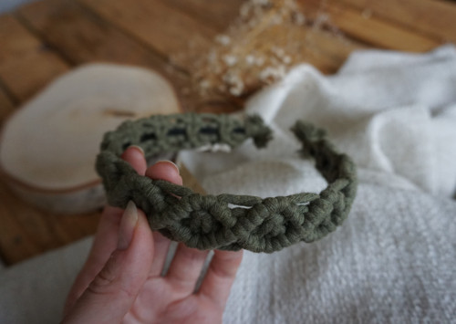 Macramé čelenka Khaki — foto 3