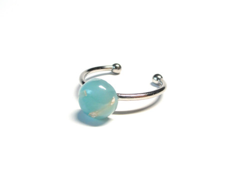 Larimar, prsten chirurgická ocel — foto 2