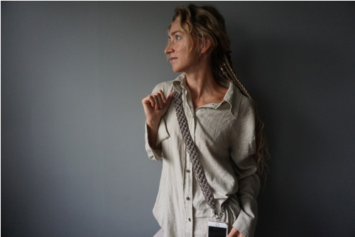 Macramé popruh na telefon Dark beige — foto 2