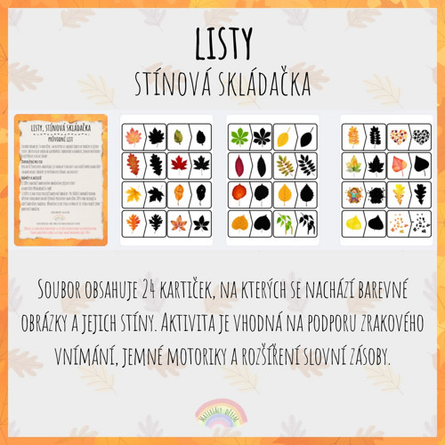 Listy, stínová skládačka — foto 2