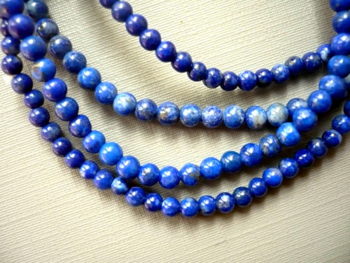 Vrtané kuličky 3,5 mm - lapis lazuli, 4 ks — foto 2