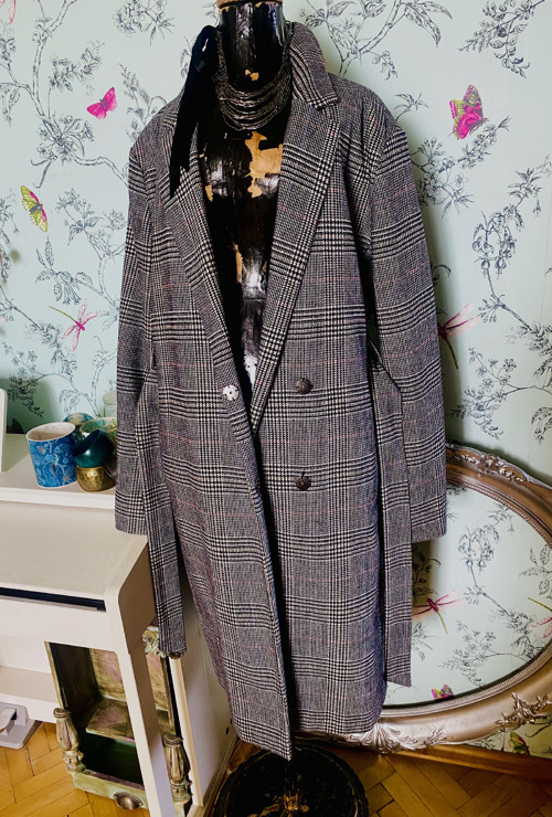 Kabát dandy káro — foto 5
