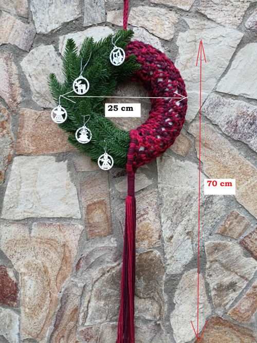 Vánoční věnec, macrame — foto 4