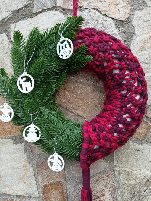 Vánoční věnec, macrame — foto 3