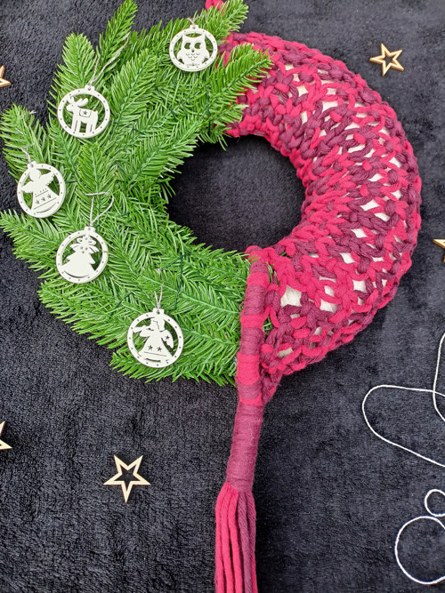 Vánoční věnec, macrame — foto 2