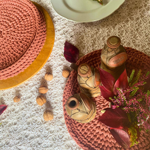 Háčkované prostírání v barvě Wild rose — foto 6