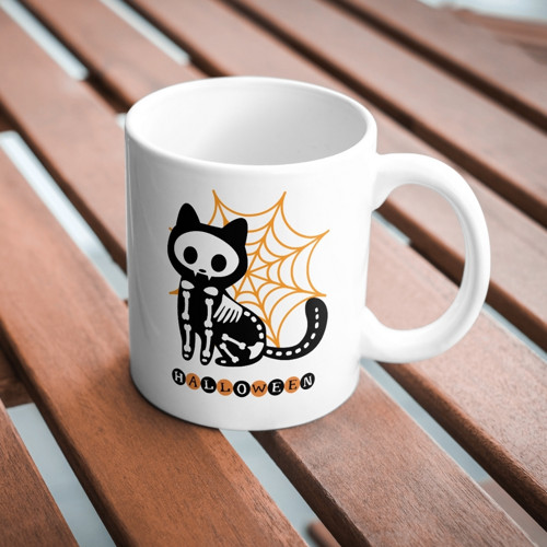 Halloween s kočkou - Hrníček — foto 2