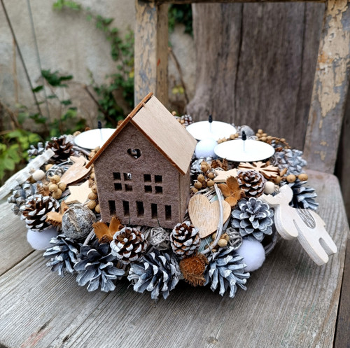Přírodní adventní svícen — foto 2