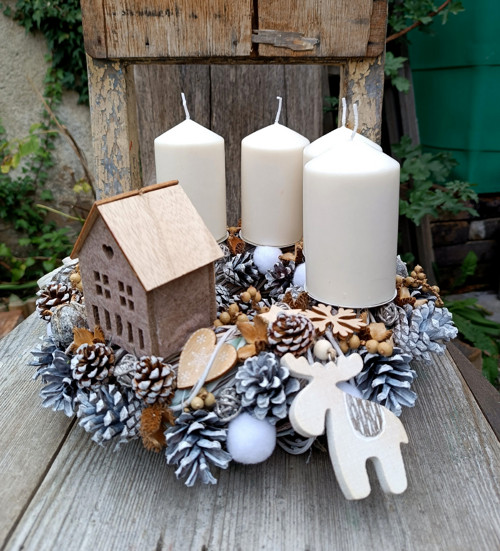 Přírodní adventní svícen — foto 4
