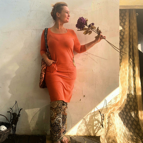 "Lady Fox IV", proužkované midišaty úplet — foto 6