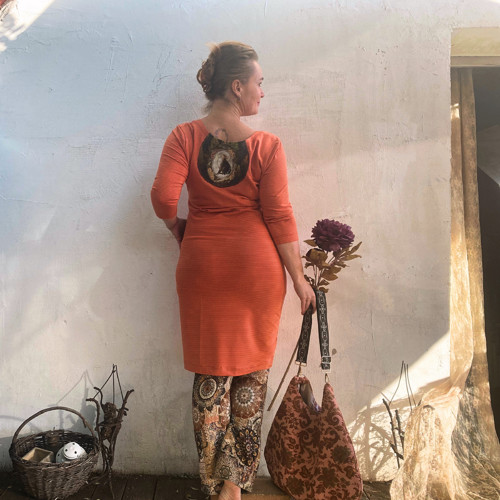 "Lady Fox IV", proužkované midišaty úplet — foto 4