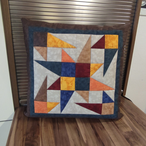 Povlak na polštář patchwork hnědý mramory — foto 2
