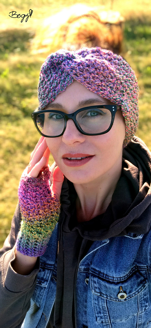 Barevná háčkovaná čelenka 22 - 54-58cm — foto 4