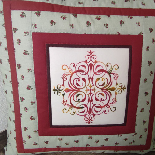 Povlak na polštář patchwork zelenkavý ornament — foto 2