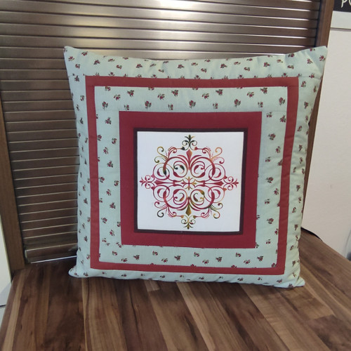 Povlak na polštář patchwork zelenkavý ornament — foto 4