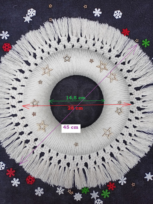 Elegantní adventní věnec, macramé — foto 5