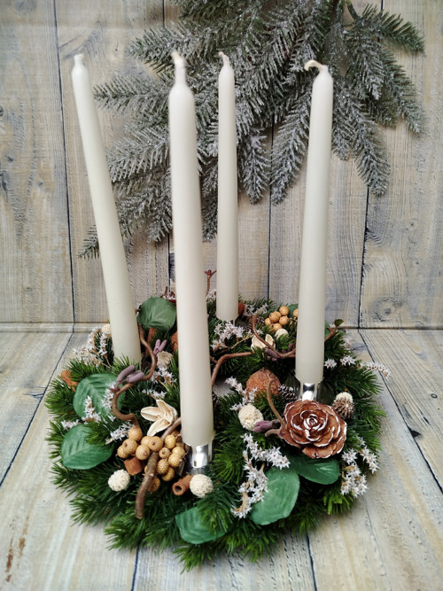 Adventní věnec v béžové — foto 4