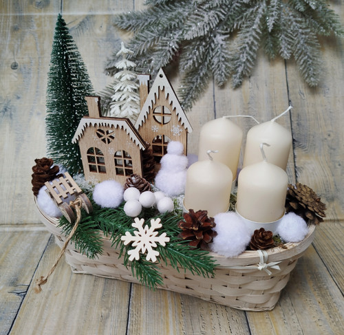 Adventní svícen v košíku — foto 3
