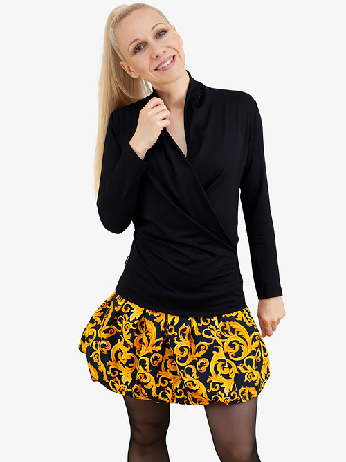 Top CALIOPE WRAP dlouhý rukáv - černý — foto 6