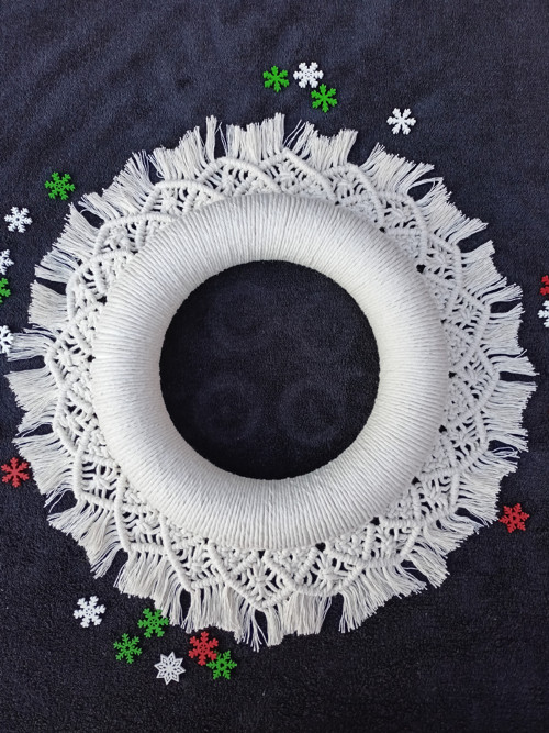 Nádherný adventní věnec, macramé — foto 6