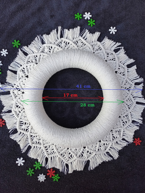 Nádherný adventní věnec, macramé — foto 4
